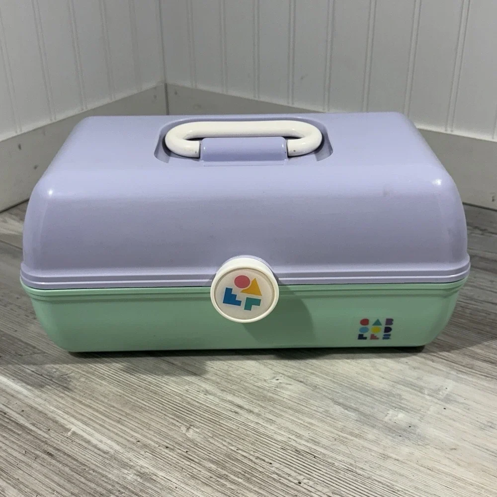 Vintage Caboodles Lavender & Mint Green Makeup‎ Carrying Case